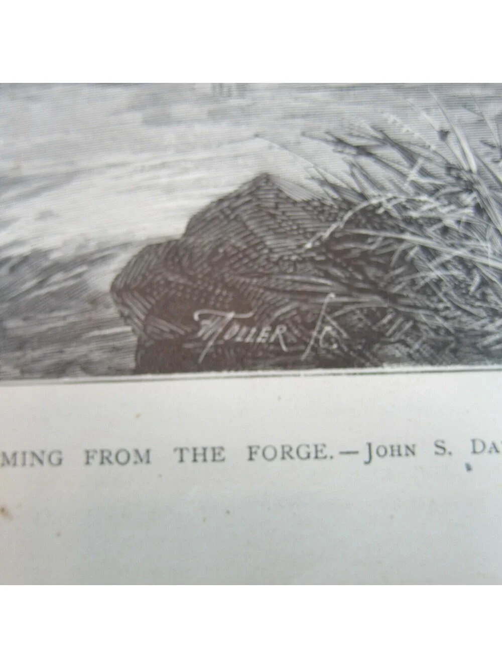 Antique 1874 Wood Engraving Print Coming From the Forge John S. Davis The Aldine